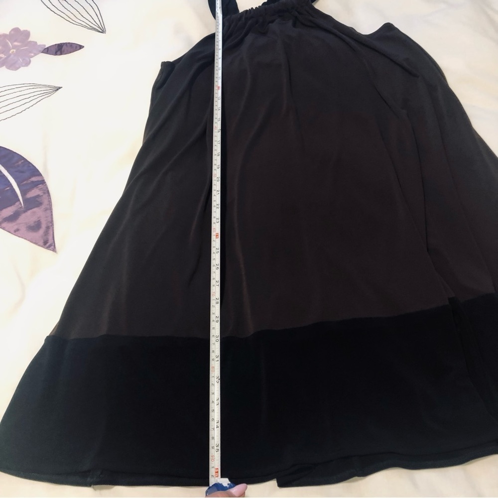 London Times Size 8 Dark Chocolate & Black  Halter Knit Dress - Picture 11 of 13